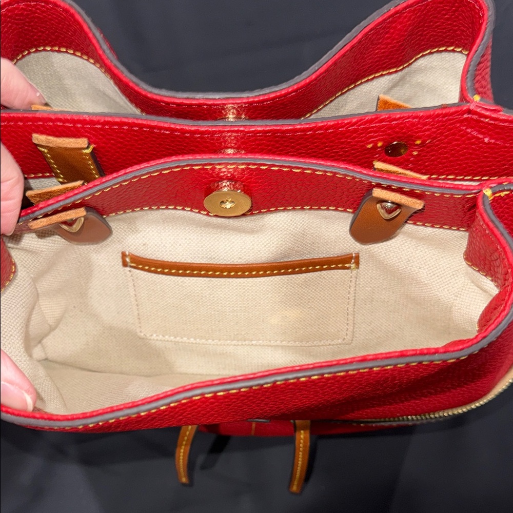 Dooney & Bourke Red Pebbled Leather Dawson Shoulder Bag - Picture 6 of 12